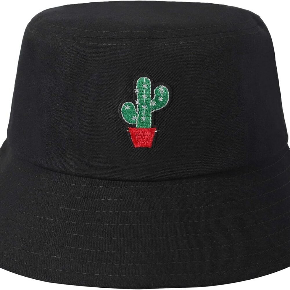 Unisex Fashion Embroidered Bucket Hat Summer Fisherman Cap for Men Women